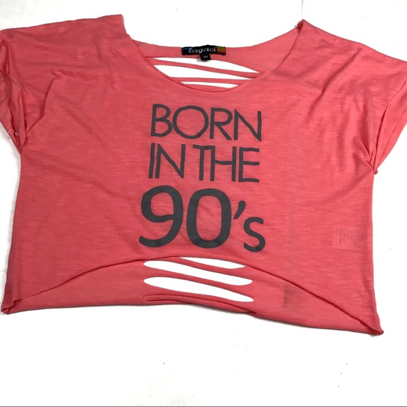 Tops - Born in the 90’s graphic crop top
